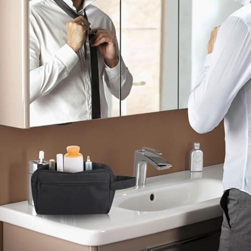 Toiletry Bag for Men Large Travel Wash Bag Travel Toiletry Bag Water-Resistant Gym Shaving Organiser Bag, Shower Bathroom Makeup Bag with Handle — view 6
