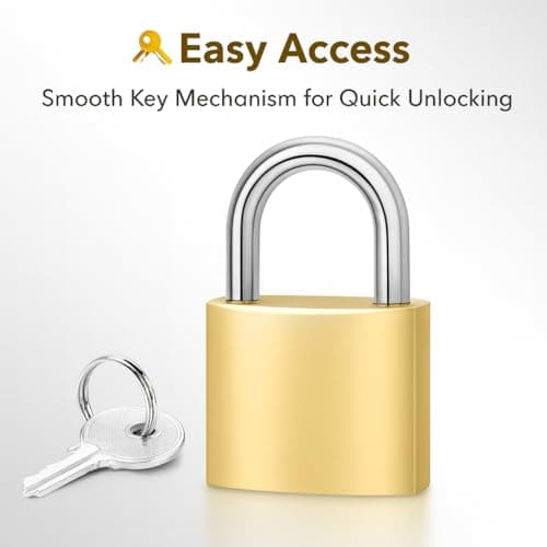 ZINNIAUK 6 x 20mm Brass Padlocks with Keys – Durable Solid Brass Body Mini Padlocks for Lockers, Bags, Luggage, Tool Boxes, Cabinets, Cupboards, Jewellery Boxes & Travel – Small Security Padlock Set — view 5