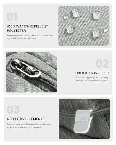 Waterfly Bum Bag Fanny Pack: Small Waist Bumbag with RFID Blocking Grey — view 6