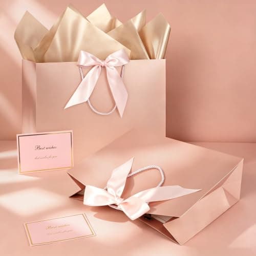 YoungTree Medium Rose Gold Gift Bag 28x20x10 cm 2-Pack — view 3