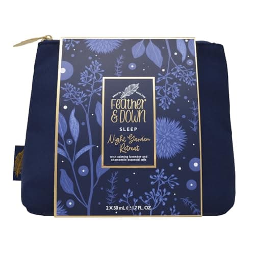 Feather and Down Night Garden Retreat Mothers Day Gift Set - Lavender and Chamomile Bubble Bath and Pillow Spray Bath Set with Eye Mask and Luxury Travel Pouch - Relaxing Gifts for Women. — view 2