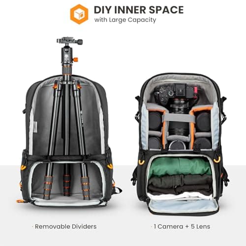 TARION Waterproof Camera Bag Backpack with Side Access 15.6" Laptop Sleeve — view 5