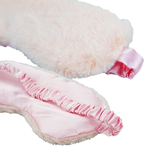 3Pack Silk Sleeping Masks for Women, Blackout Sleep Eye Mask, Soft Night Mask, Fluffy Eye Covers with Travel Pouch, Sleep Blindfold for Women Kids(Pink/Purple/Grey/Burgundy) — view 3