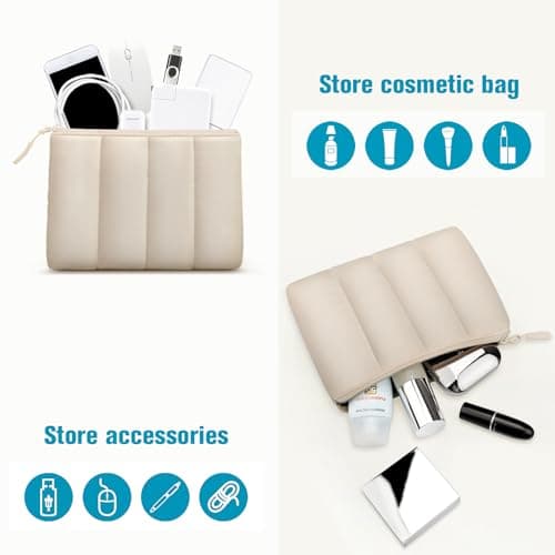 TECOOL Puffy 16 Inch Laptop Case,Protective Laptop Sleeve 16 Inch Bag,Beige — view 4