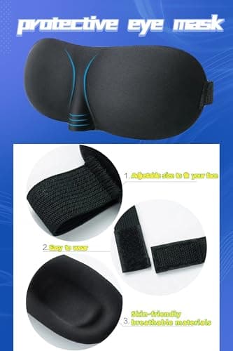 Portable Ultimate Comfort Set for Plane Sleep Kit at Plane Inflatable Travel Pillows Foot Rest Hammock Eye Mask Ear Plugs for Airplane Essentials for Seat Airplane Gadgets for Sleep Comfort (F) — view 5
