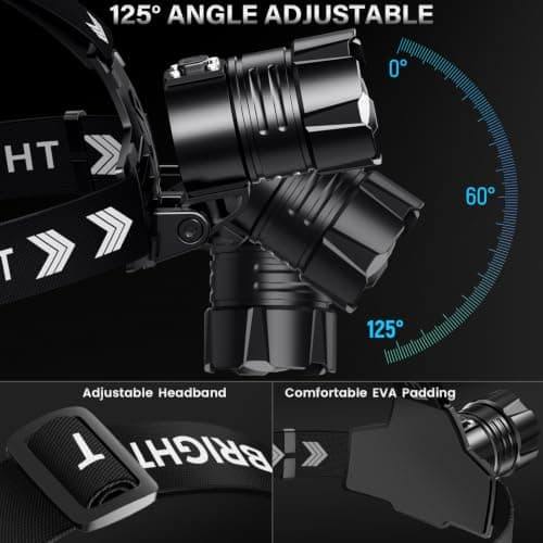 FINICO Rechargeable LED Red Ligh Head Torch High Lumens Super Bright — view 4