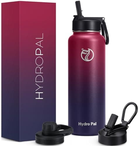 HydroPal Vacuum Insulated 1.2L Stainless Steel Water Bottle with Dual Lids