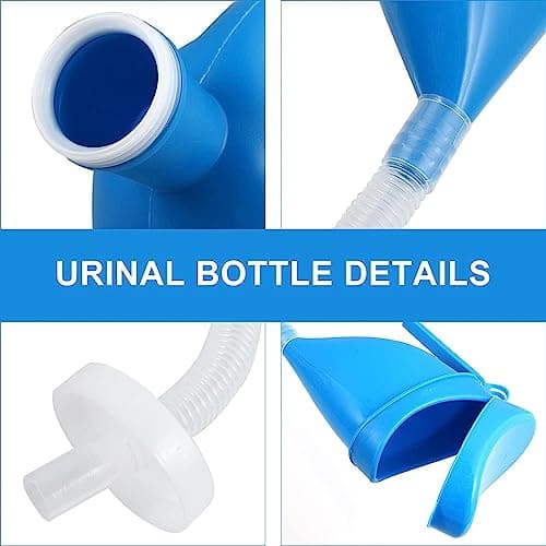BAZAC Portable Toilet 1pc Camping Blue Firm Large Potty and Spill Tube Emergency Urine Practical Unisex Pot Urinal Portable Thick Travel Wheelchair Lid Pee Proof Car Women with Travel Container — view 3