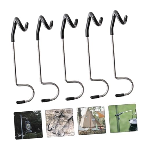 DINHEAROM Tent Light Hook S Shape Stainless Steel 5 Pack Black — view 5