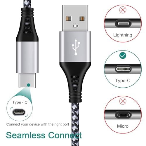Ouorkee Short USB C Cable, 1.64ft 3Pack Type C Charger Cable Fast Charge — view 2