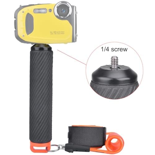 Action Camera Non-Slip Handler Floating Hand Grip Holder Mount w/Steel-cored Safety Strap for GoPro Insta360 Akaso Underwater Camcorder Scuba Diving Snorkeling Surfing Rafting Kayaking Selfie Stick — view 2