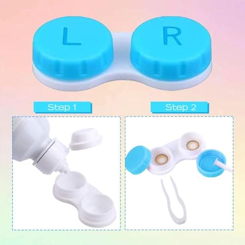 8 Packs Contact Lens Cases, Contact Lenses Holder Box with Left/Right Caps for Home Travel Outdoor — view 3