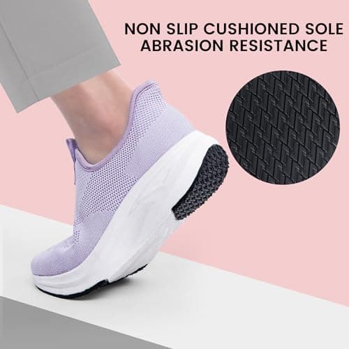 Womens Trainers Hands Free Slip on Walking Running Sneakers Purple Size 5 — view 4