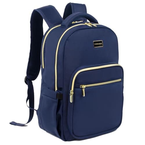 POWER KING 15.6'' Laptop Backpack Womens/Mens, Waterproof Rucksack Bag with Anti-theft Pouch, Lightweight Small Backpack Casual Daypack for Travel/College/Work (Navy Blue, 25L)