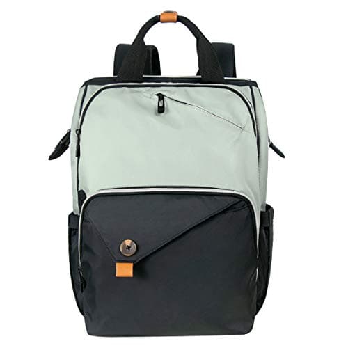 Hap Tim Diaper Bag Backpack,Large Capacity Travel Back Pack Maternity Baby Nappy Changing Bags, Double Compartments with Stroller Straps,Waterproof,Grey Black(UK7340-GB)