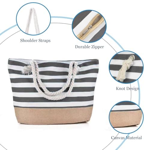 KUIZHEN Large Beach Bag, Beach Bags for Women, Summer Beach Tote Bag — view 4