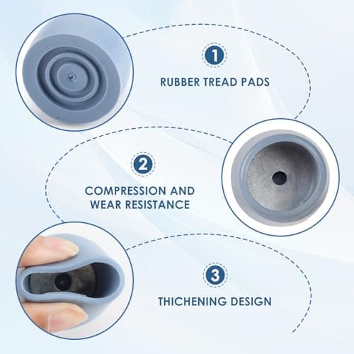 4 Pack 25mm Heavy Duty Walking Sticks Rubber Ends Ferrules for Zimmer Frames Commodes Shower Chairs and Walking Sticks Non-Slip Replacement Tips Tool-Free Installation Rubber Stoppers Caps (Grey) — view 3