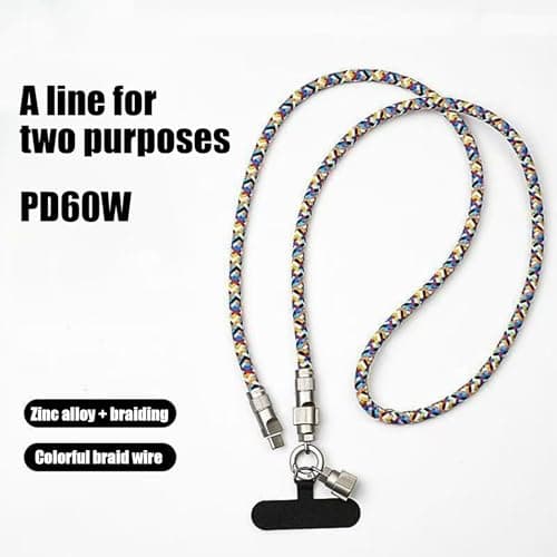 Phone Lanyard - 2-In-1 Mobile Charger Cable, Anti-Theft Cell Strap | Fast Charging Cord with Tablet Smartwatch Earphones Laptop Support, Travel Accessory for Men Women, Portable Use Gear — view 6