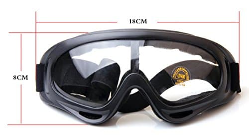 OYMI UV Protection Ski Glasses Airsoft Goggles Snowmobile Bicycle Motorcycle Goggles (Black Frame Clear Lenses) — view 3