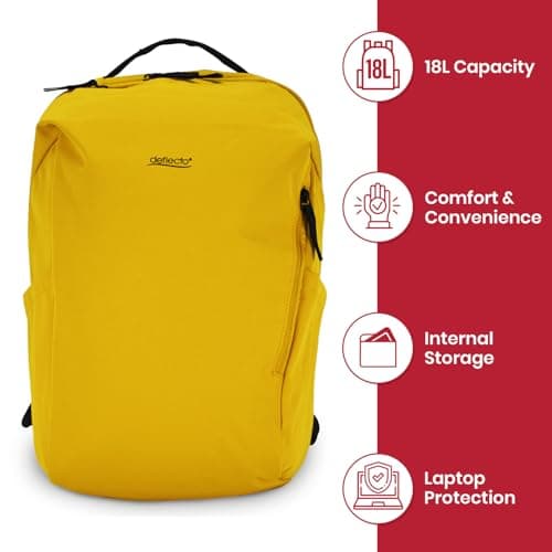 Deflecto 18L Anti-Theft Water-Resistant Laptop Backpack 15.6" - Secure Hidden Pockets, High Visibility Commuter Rucksack for Travel, School & Work - Men's & Women's — view 2