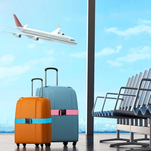 4-Pack Luggage Straps for Suitcases Heavy Duty Suitcase Straps Secure Travel Case Strap Luggage Belt 4 Colour Suitcase Identifier Set Personalised — view 3