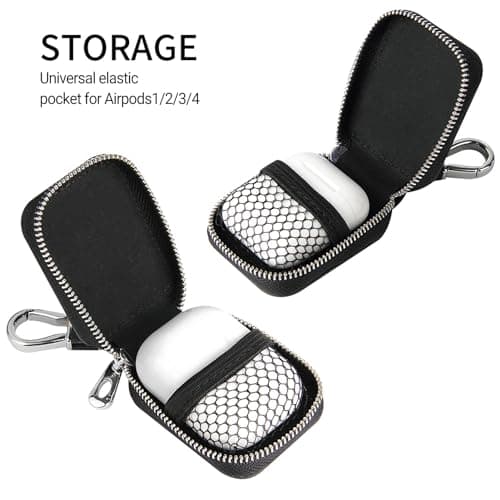 Bluetooth-Compatible Earphone Case Ultra-Thin Perfect Matching Faux Leather Wireless Earbud Sleeve Case for AirPods 3/2 Earphone Skin Earphone Case — view 3
