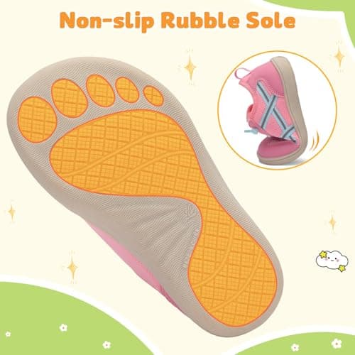 JOINFREE Toddler Girls Shoes Wide Toe Walking Shoes Dark Pink — view 6