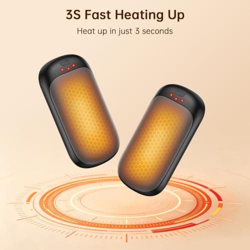 gabless Hand Warmers Rechargeable 2 Pack, Electric Handwarmers Portable Hand Warmer Reusable with 3 Levels Heat USB Pocket Warmer, Great Warm Gifts for Men Women Outdoor Camping Golf — view 2