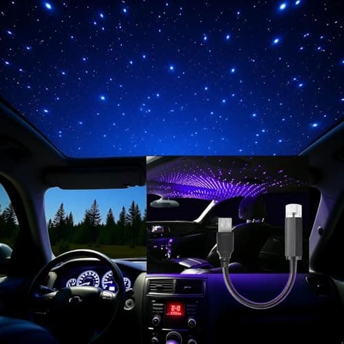 Blue USB Star Projector Night Light,Adjustable Romantic Starry Sky Projector Car Light,Portable Atmosphere Decorative Auto Roof Light for Various Occasions, Home Improvement,Wall Lights Night-Lights — view 4