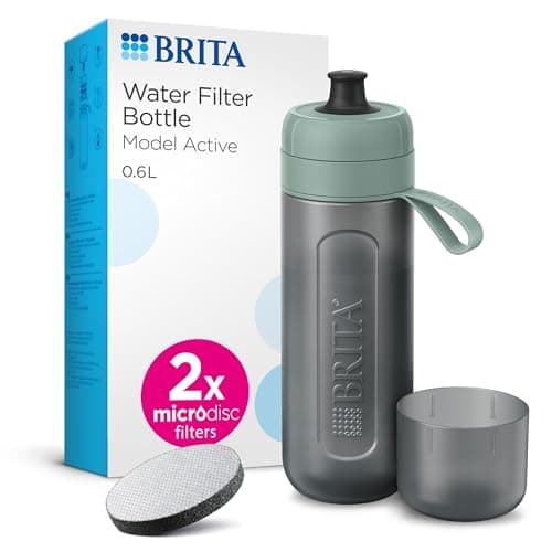 BRITA Sports Water Filter Bottle Model Active (600ml), 2x MicroDisc Filters