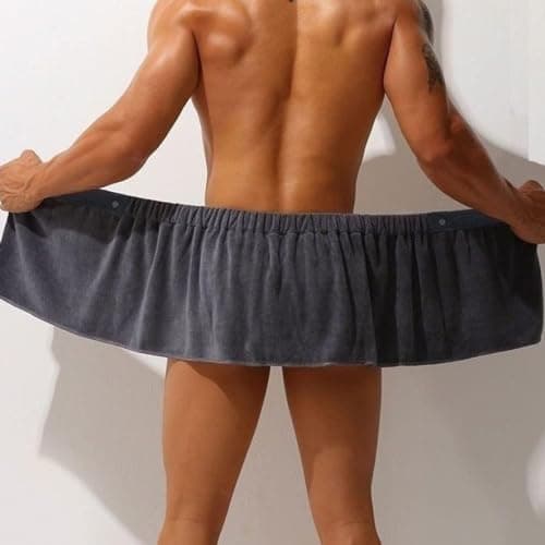 YumSur Quick Dry Microfibre Bath Wrap Around Body Towel for Men, Bathroom Pool Beach Spa Bathing Shower Cover Up Wrap Around Towel with Elasticated Band One Size — view 3