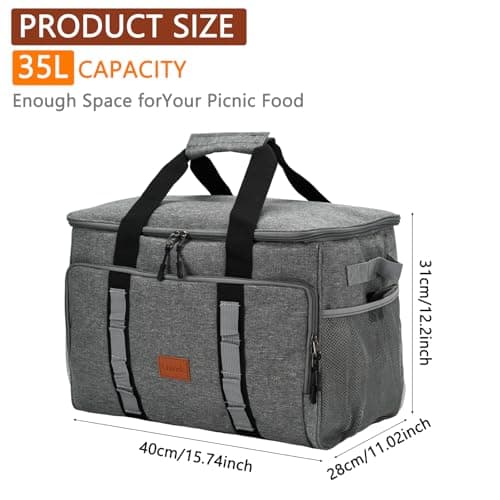 BSDLZCH 35L Insulated Cool Bag, Thermal Picnic Cooler — view 2