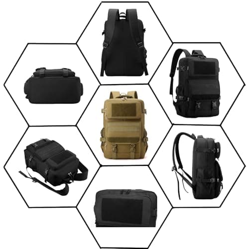 Lawaia 25L Military Tactical Assault Rucksack Combat Daysack for Gym Hiking Trekking Camping Fishing Travel Hunting Outdoor Field Activities Khaki — view 3