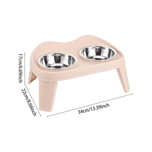 Pioneer Goods Premium Elevated Dog Feeding Stand - Stainless Steel Double Raised Bowls, Foldable Pet Feeder for Medium & Large Dogs - Silver/Gold (Small) — view 2