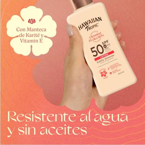 Hawaiian Tropic Glowing Protection Sunscreen Lotion, Water Resistant SPF 50 UVA + UVB Protection Suncream, Travel Size, Tropical Scent Sun Lotion with Shea Butter, 75 ml (Pack of 2) — view 5
