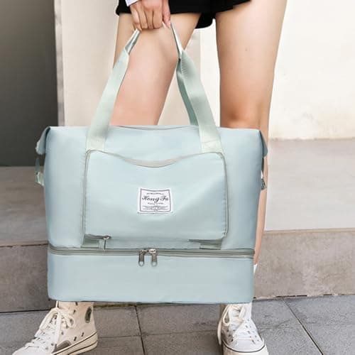 Carry on Duffel Bag Reinforced Handle Separate Shoe Compartment Foldable — view 3