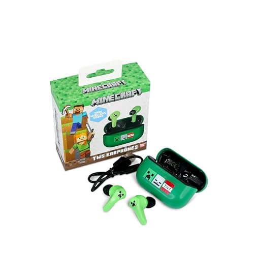 OTL Technologies MC1227 Minecraft TWS Wireless Earphones with Charging Case - Green — view 6