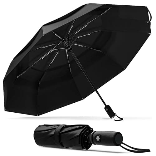 ATEK Windproof Travel Umbrella, Compact Auto Open Close Rain Umbrella