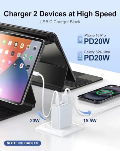 Keronos 40W USB C Charger EU Plug, 4 Port Europe Travel Adapter, PD 3.0 — view 4