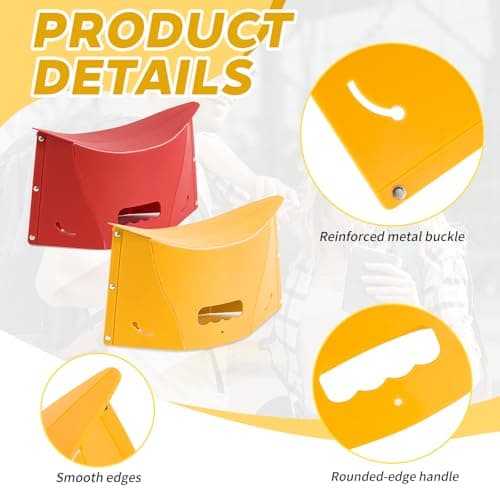 xtemtoamz Articoli 2 Multifunctional Folding Toilet Stool Squatty Potty Portable Step for Home Bathroom, Foldable Can Be Used as Storage Bag, Red and Yellow — view 4