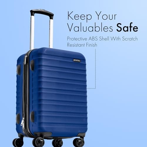 Carrywell 21-Inch Hardside Carry-On Luggage, Hardshell Suitcase With Wheels, Expandable For Up to 25% More Space, Scratch-Resistant Surface, Four Spinner Wheels, Navy Blue, 21 Inch, 21 Inch Hardside — view 3