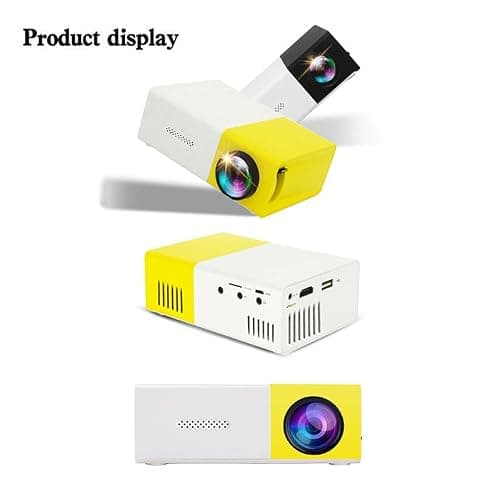 Portable Mini Wireless Projector, Mini 4K 1080P Support Art Projector LED Drawing Projectors Light Box for Tracing Draw Tracing Board Sketching Painting for Home Movie Outdoor (Yellow+White) — view 5