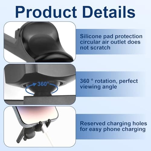 Car Phone Holder for Mercedes, Mini Cooper, Audi TT, Jeep Air Vent Mount — view 3