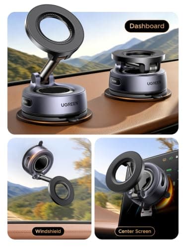 UGREEN Magsafe Car Mount, Magnetic Car Phone Holder, 44 lbs Strong Suction — view 6