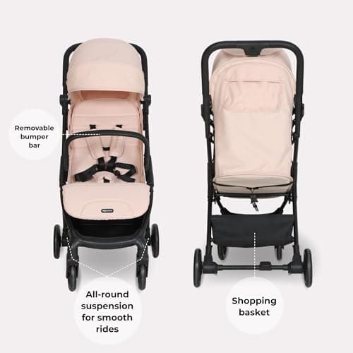 My Babiie MBX2 Compact Stroller – from Birth to 22kg, Foldable, Lightweight, Travel Buggy for Toddlers, Pushchair with UPF50+ Sun Canopy - Blush Pink — view 5