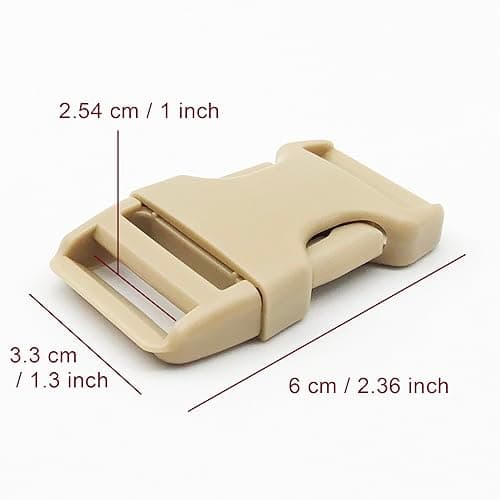 4PCS Plastic Buckle Clips 25mm Quick Side Release Buckles Khaki 1 Inch — view 2