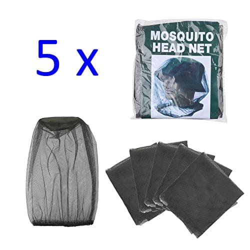 Kare & Kind 5-pack Head Net Mesh - Mosquito Net - Protects Face, Head, Neck from Bugs, Flies, Insects, Bees - Outdoor, Camping, Hiking, Trekking, Walking, Beekeeping, Gardening, Fishing (Dark Green) — view 2