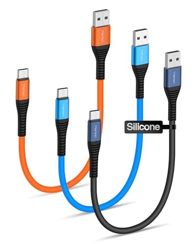 COOLSELL Silicone Short USB C Cable, 3A Fast Charging Type-C Charger Cable