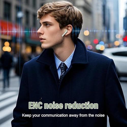 Thunelec Wireless Earbuds, Bluetooth 5.3 Headphones in Ear with ENC Mic, 2026 Bluetooth Earbuds with Deep Bass, 48H Playtime Ear Buds with LED Display, IP7 Waterproof Wireless Earphones, USB-C Green — view 5