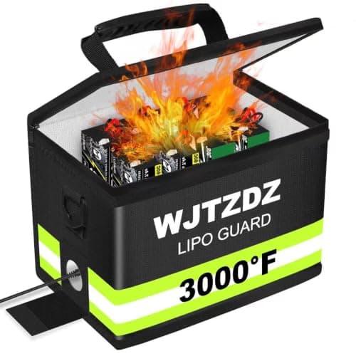 2025 Upgraded Lipo Battery Fireproof Explosionproof Safe Bag,4 Layers of Heat Insulated Materials with Waterproof Zipper/Reflective Strip,Comfortable Handle/Portable Shoulder Strap(8.5x5.7x6.5inch)
